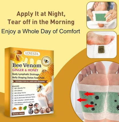 Bee Venom foot patch, Beneficial  in Body Detox, Weight loss, Pain Relief, Cleansing Toxins, Stress Relief, Promote Sleep & Detoxification For Men And Women(Pack of 20 Patches)