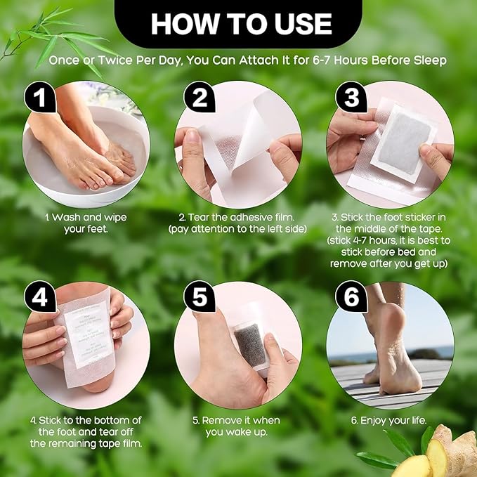 Deep Cleansing Foot Pads for Detox & Relaxation | Natural Herbs Patches for Internal Toxin Removal, Pain Relief, Better Sleep & Circulation for Men & Women (Pack of 20)